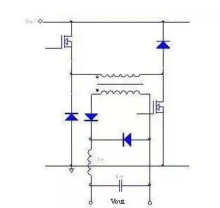 Two-switch forward circuit with primary switches and reset diodes